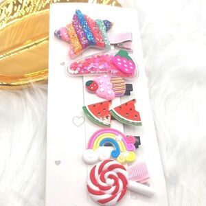 New 6 pc  GIRLS HAIR CLIP SET